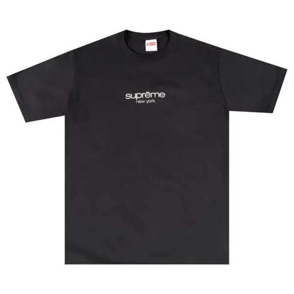 Supreme Classic Logo Tee FW22 Black New York Mens Size Large T-Shirt
